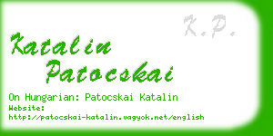 katalin patocskai business card